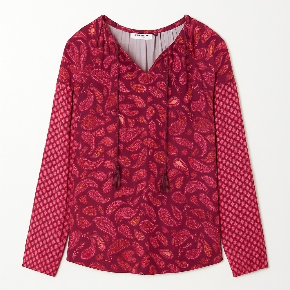 Cabana Life Magenta Paisley SPF 50 Sun Shirt Blouse XS
